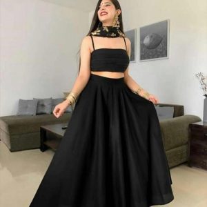 Black Color Embroidery Work Lehenga Choli