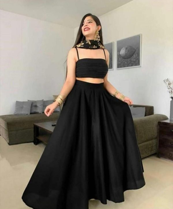 Black Color Embroidery Work Lehenga Choli