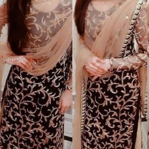 luxurious Black Color Party Wear Beautiful Salwar Suit