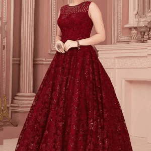 Beautiful Demanding Maroon Colour Long Gown