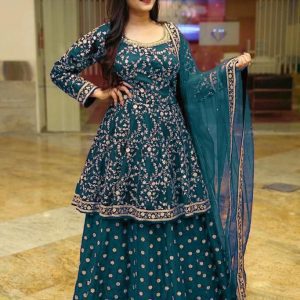 Blissta Designer Beautiful Rama Color Lehenga Suit