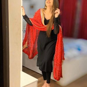 Blissful Georgette Black Color Stunning Suit