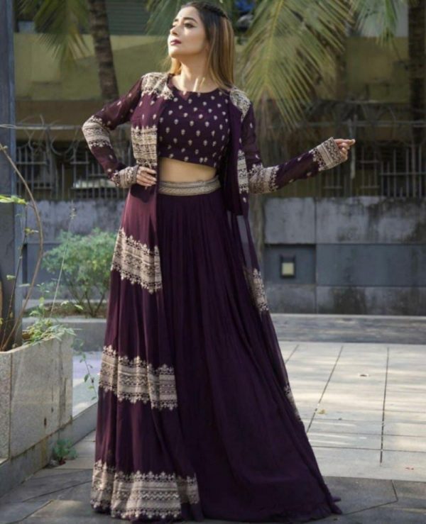 All functional Wine Color Indo Western
