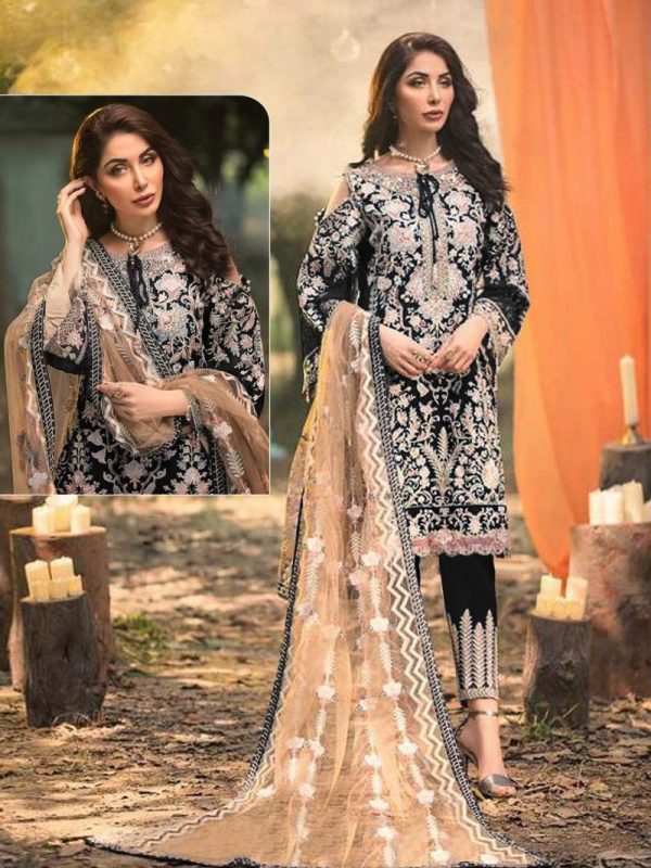 luxurious Black Color Heavy Emboidery Work Pakistani Salwar Suit