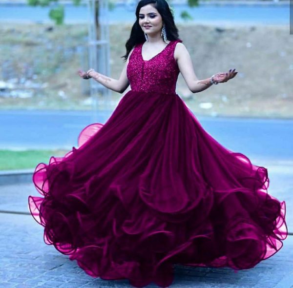 All functional Sequin Long Designer Gown