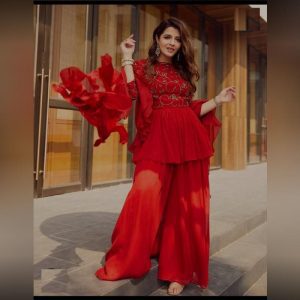 Adorable Color Party Wear Beautiful Sharara Suit
