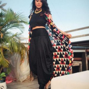 Beguiling Casual Wear Long Koti Black Colour Top With Women