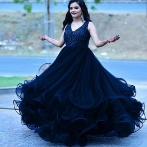 Fancy Designer Blue Color Gown