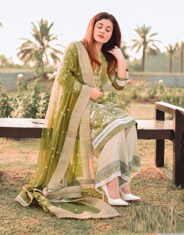 Mahendi Color Party Wear Plazo Suit