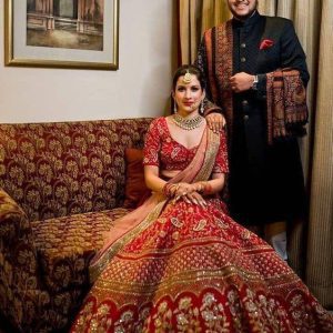occasion Wear Taffeta Silk massive Work Red Color Lehenga Choli