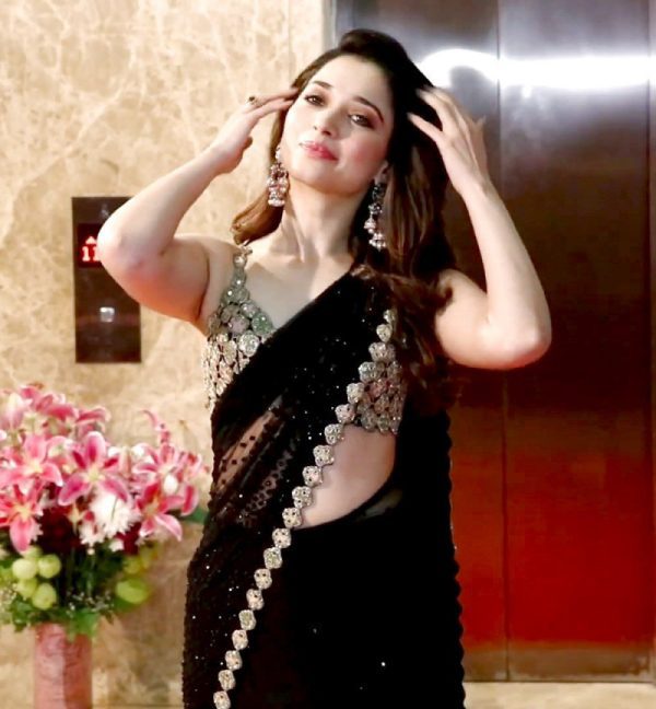 Gorgeous Tamannaah Bhatia Black Colour Saree