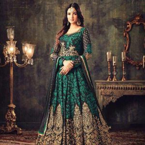 Arresting Blue Color Amazing Anarkali Dress
