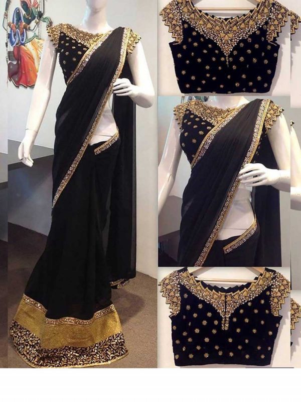 Sophisticated Casual Wear Black Colour Saree