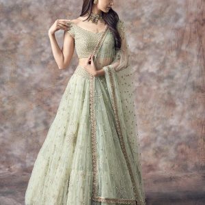 Fantastic Golden Color Sophisticated Function Wear Lehenga Choli