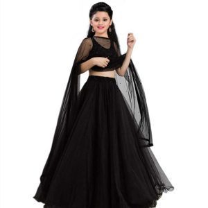 Girls Lehenga Choli Party Wear,Solid Lehenga, Choli and Dupatta Set