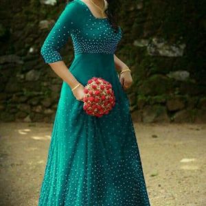 popular Daughter Combo Rama Taffeta Silk Designer Gown