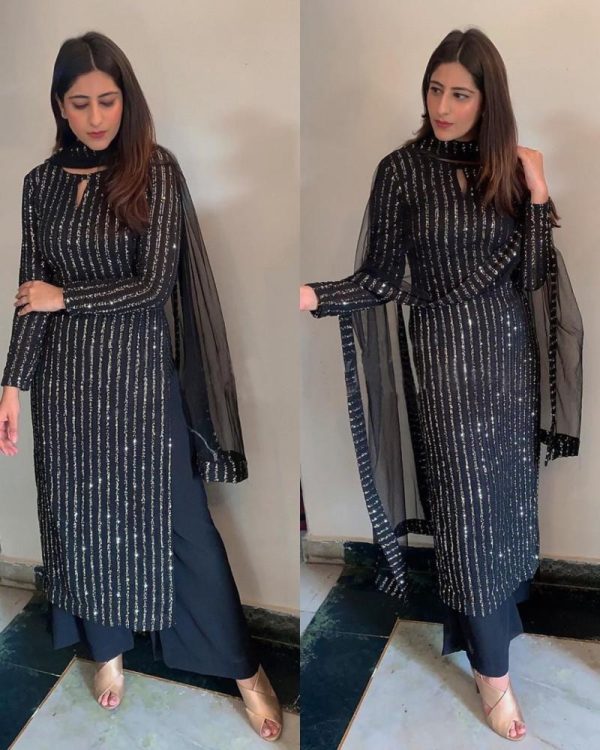 All functional Black Color Yankita Kapoor Plazo Suit