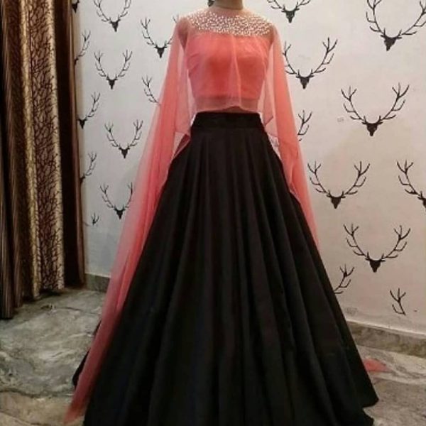 Party Wear Pearl Work Black Lehenga Choli With Duptta