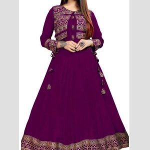 Magenta Plain Kurti For Women