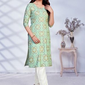 Embroidery Work On Rayon Kurti