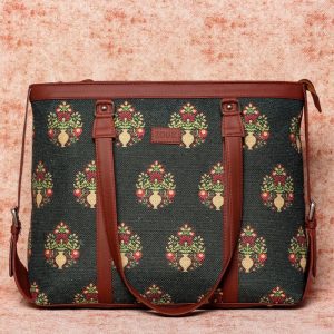 Royal Green Mogra Print Women’s Office Bag