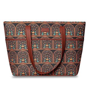 Leather Double Handle Printed Bags For Women