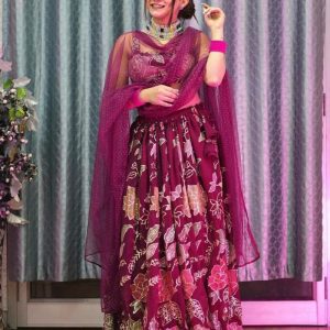 Adorable Wine Color Sequence Embroidery Choli