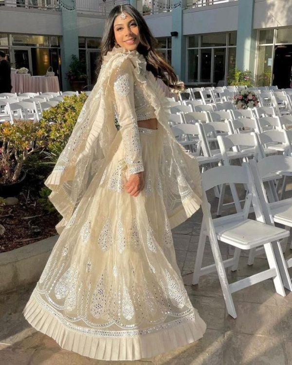 Superhit Off White Color Mirror Work Choli