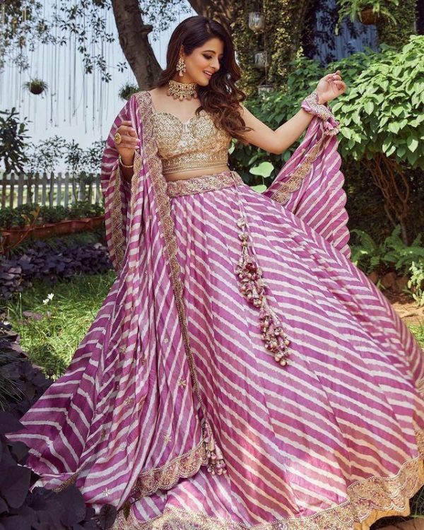 Trending Trending Pink Color Digital Print Sequence Work Choli