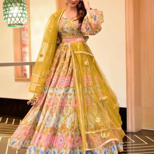 Mesmerizing Yellow Color Digital Printed Choli