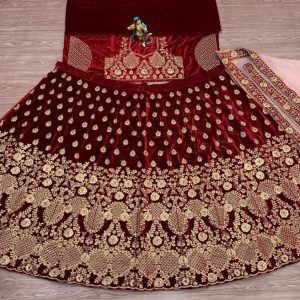 Heavy Embroidery Wear Maroon Color Heavy Velvet Choli